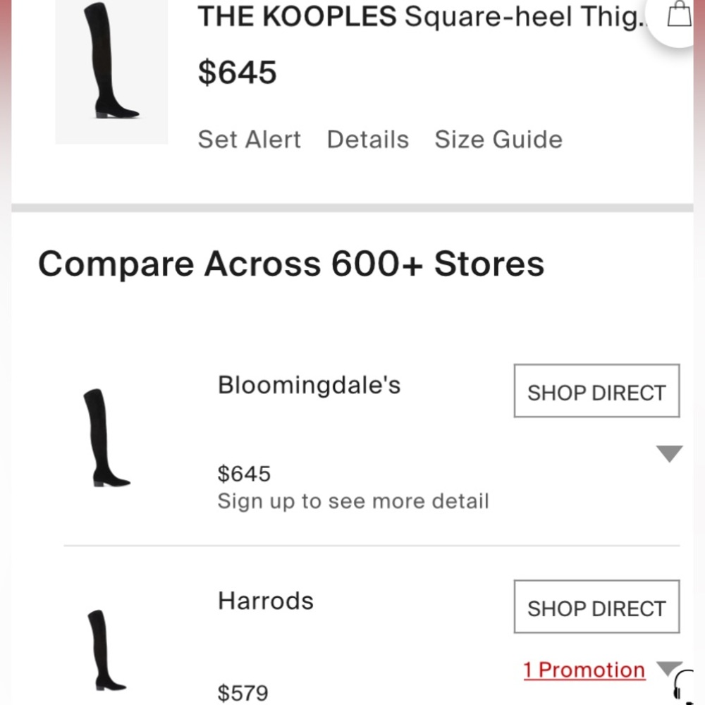 NWT The Kooples Over the knee thigh high suede leather black heeled tall boots - Picture 15 of 17